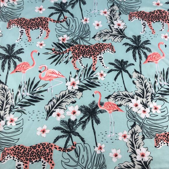 Greenside Golf Men's Polo Shirt African Oasis Medium Cheetah Flamingo Tropical - Picture 2 of 16